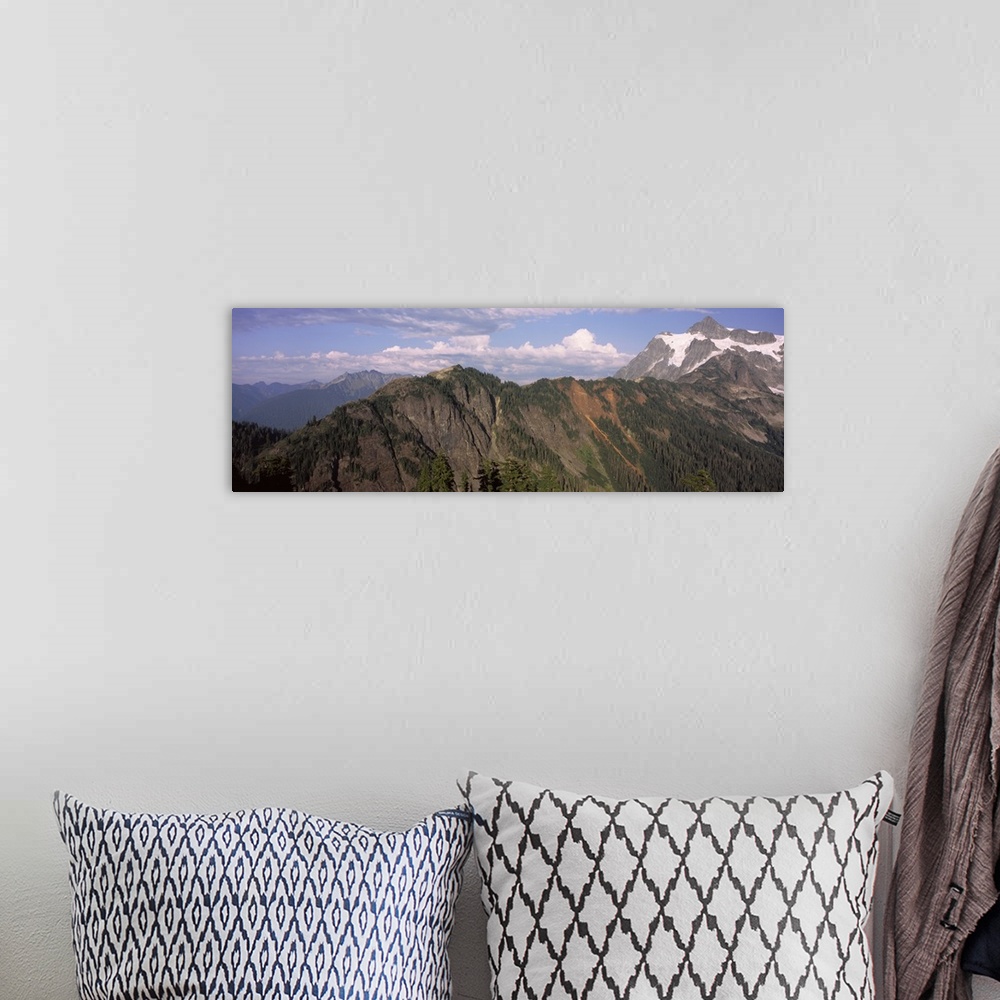 A bohemian room featuring Mountain range viewed from Artist Ridge, Mt Shuksan, North Cascades National Park, Whatcom County...
