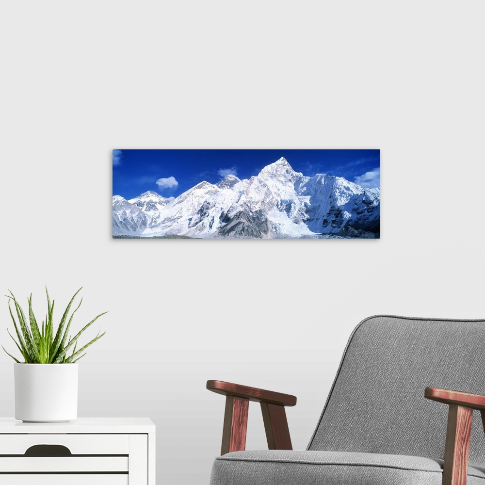 A modern room featuring Mts Everest & Nuptse Sagamartha National Park Nepal