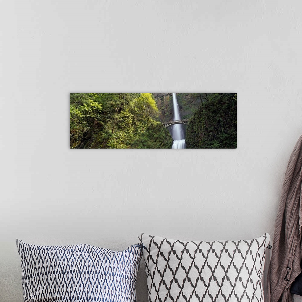 A bohemian room featuring Waterfall in a forest, Multnomah Falls, Columbia River Gorge, Portland, Multnomah County, Oregon,...