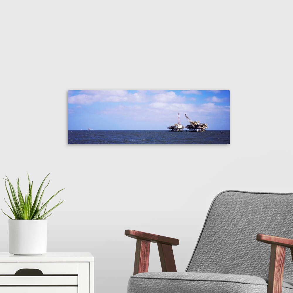 A modern room featuring Natural gas drilling platform in Mobile Bay, Alabama