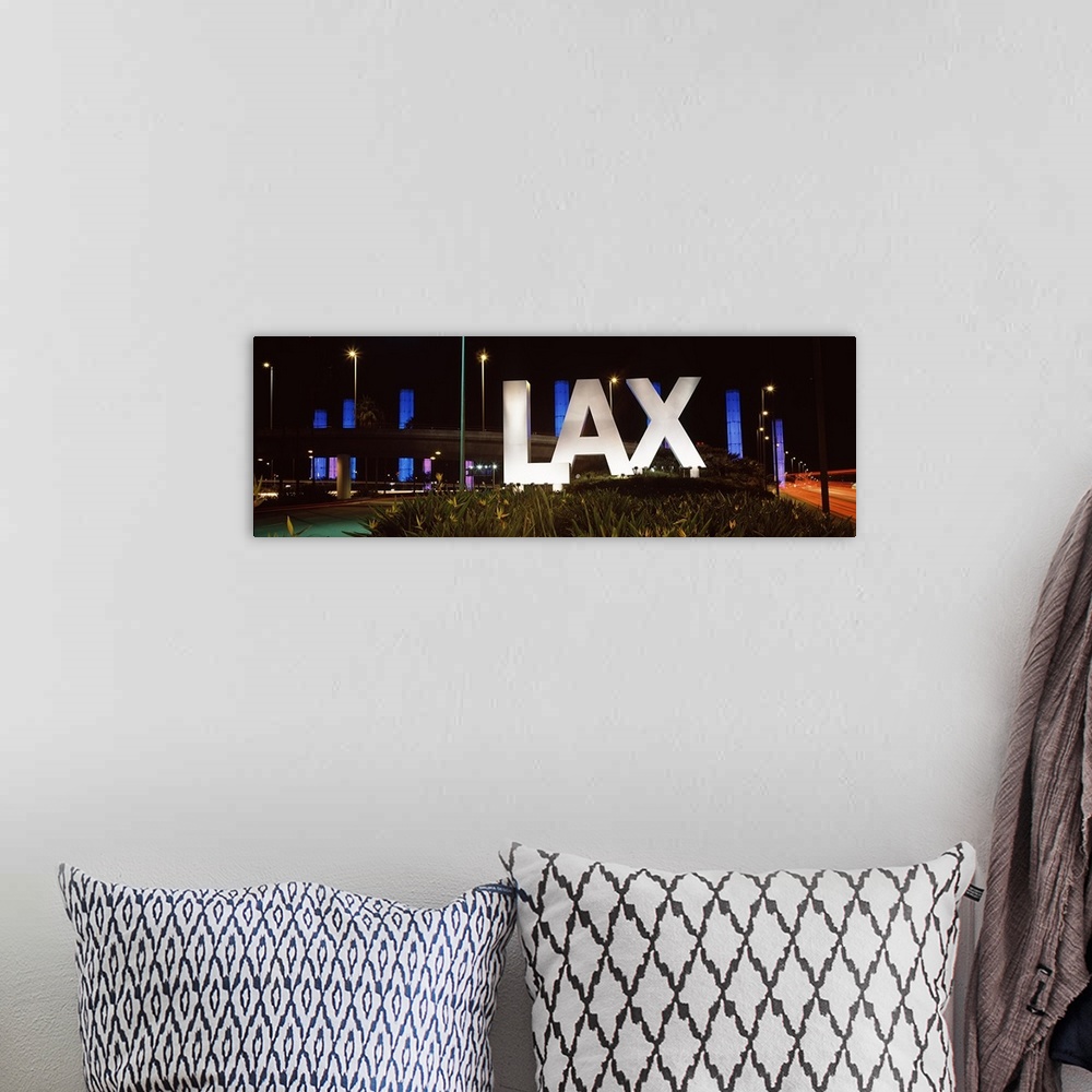 A bohemian room featuring Neon sign at an airport, LAX Airport, City Of Los Angeles, Los Angeles County, California, USA