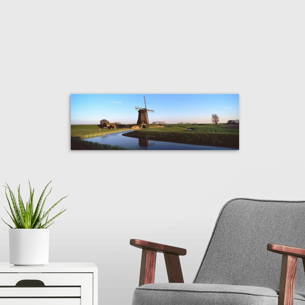A modern room featuring Netherlands, Schermerhorn, windmill