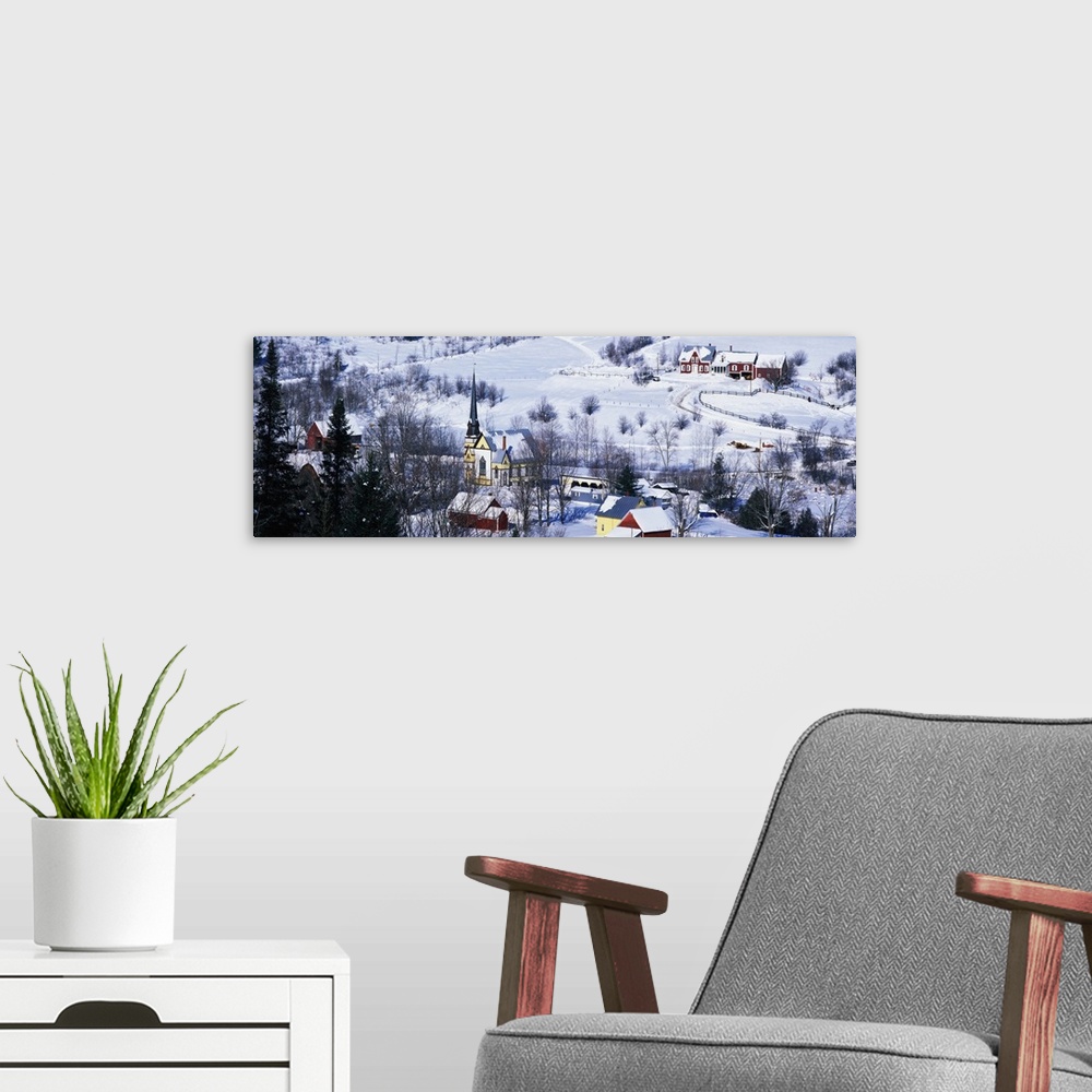 A modern room featuring New England Town in Winter