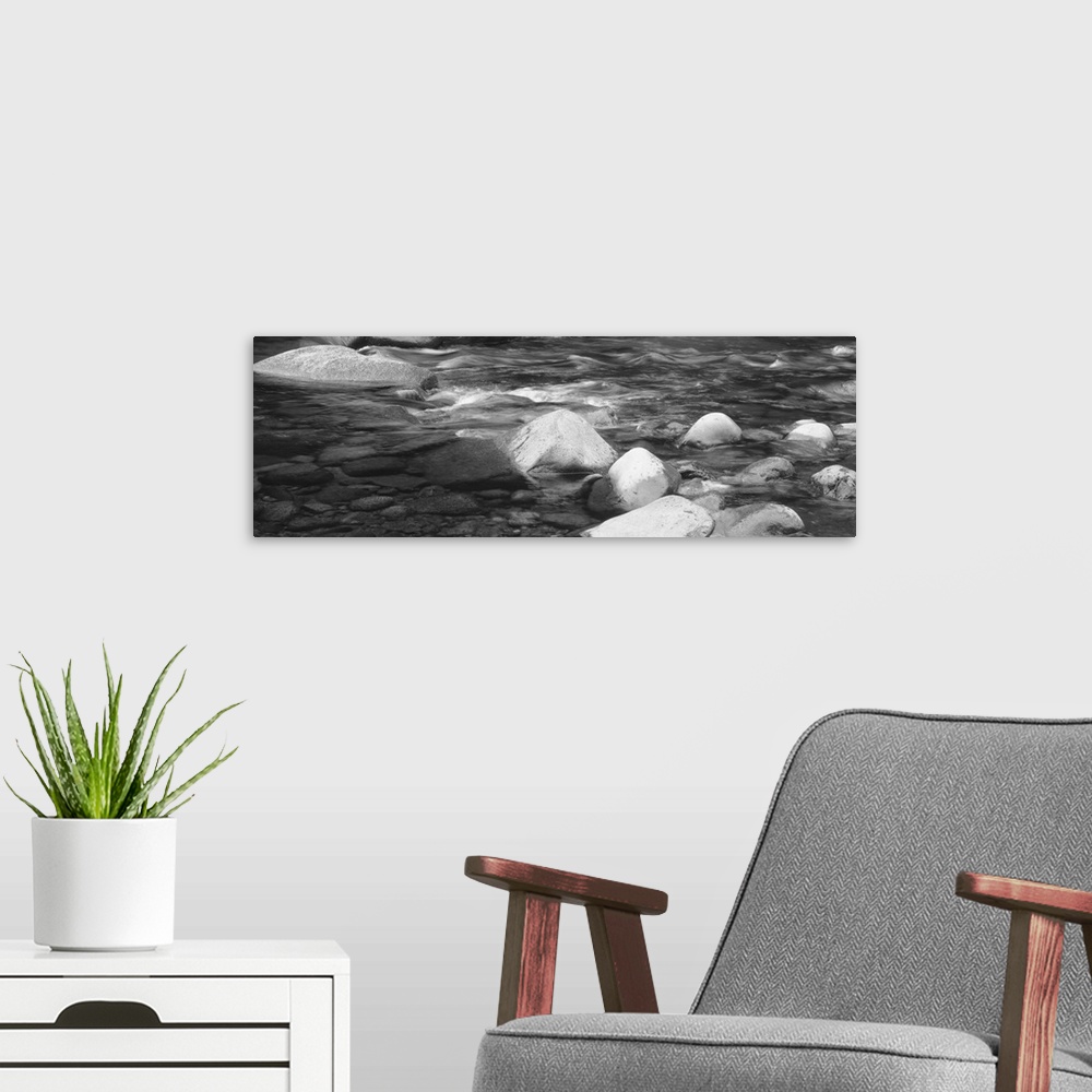 A modern room featuring New Hampshire, White Mountain National Forest, Rocks in the Swift River