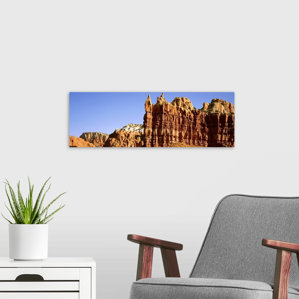 A modern room featuring New Mexico, rock formation