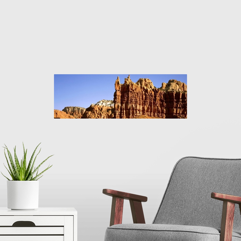 A modern room featuring New Mexico, rock formation