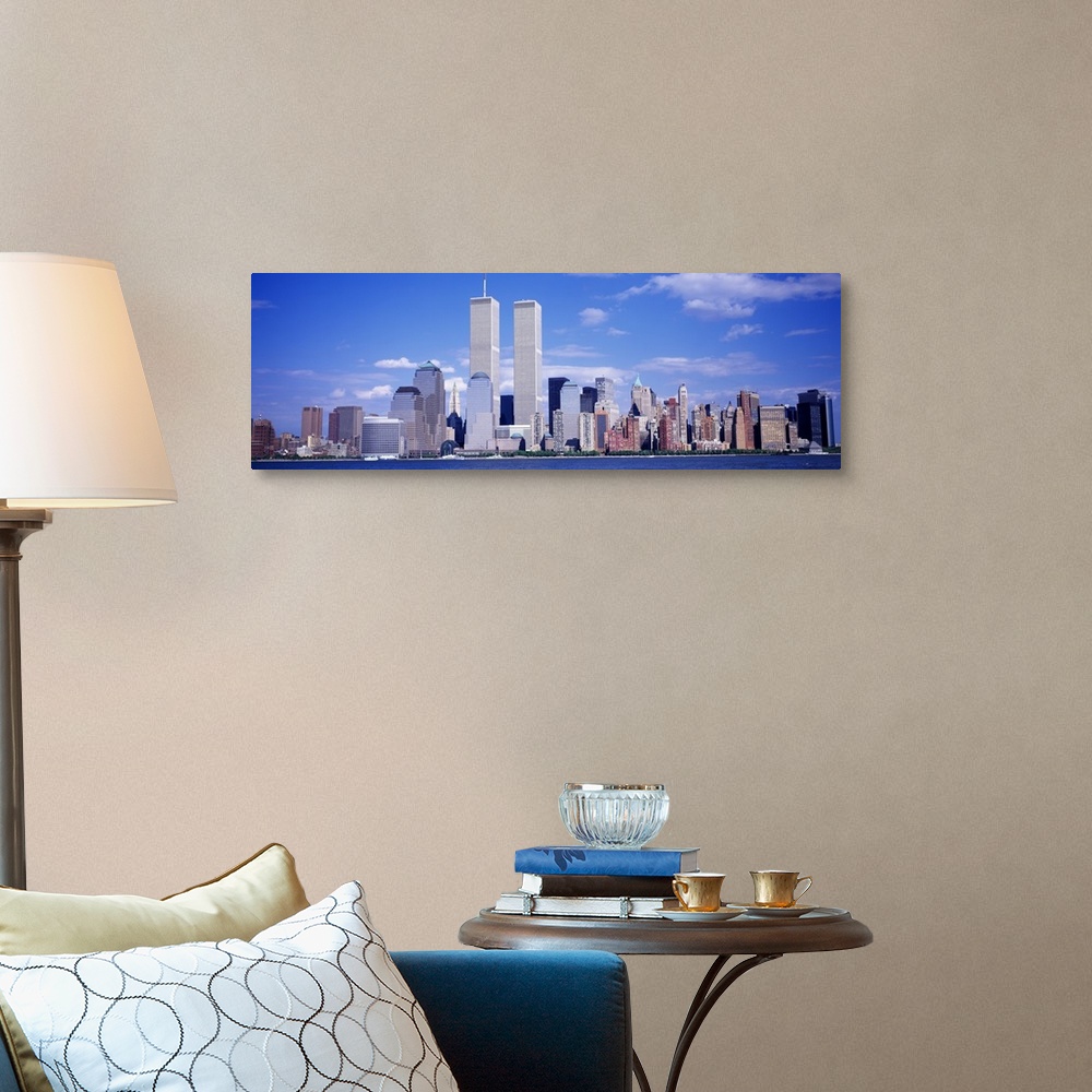 A traditional room featuring New York City, with World Trade Center