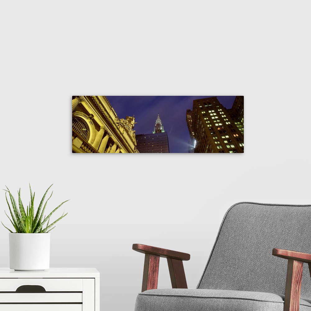 A modern room featuring Night Grand Central Station & Chrysler Buildng NY