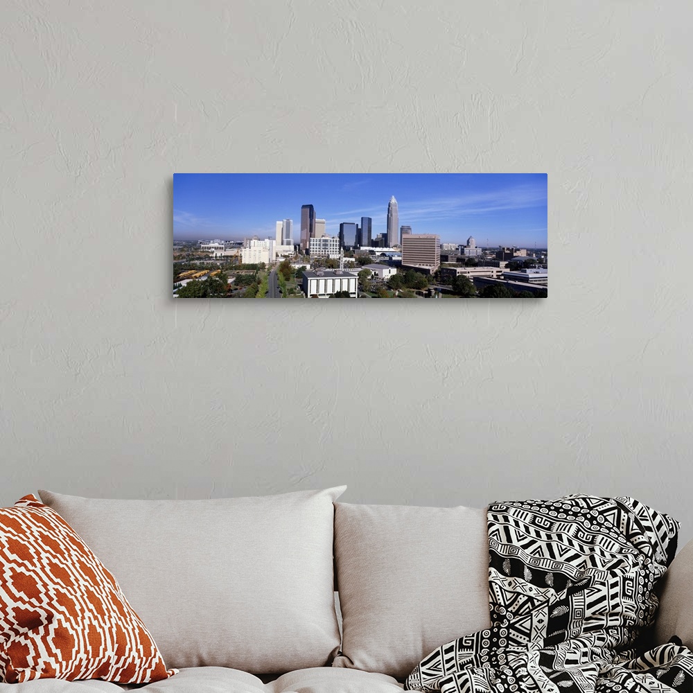 A bohemian room featuring North Carolina, Charlotte, Aerial view of an urban city