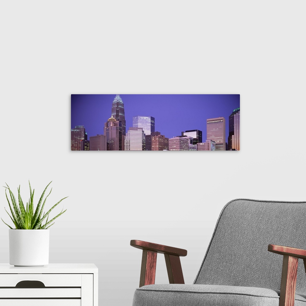 A modern room featuring North Carolina, Charlotte, Skyscrapers in a city