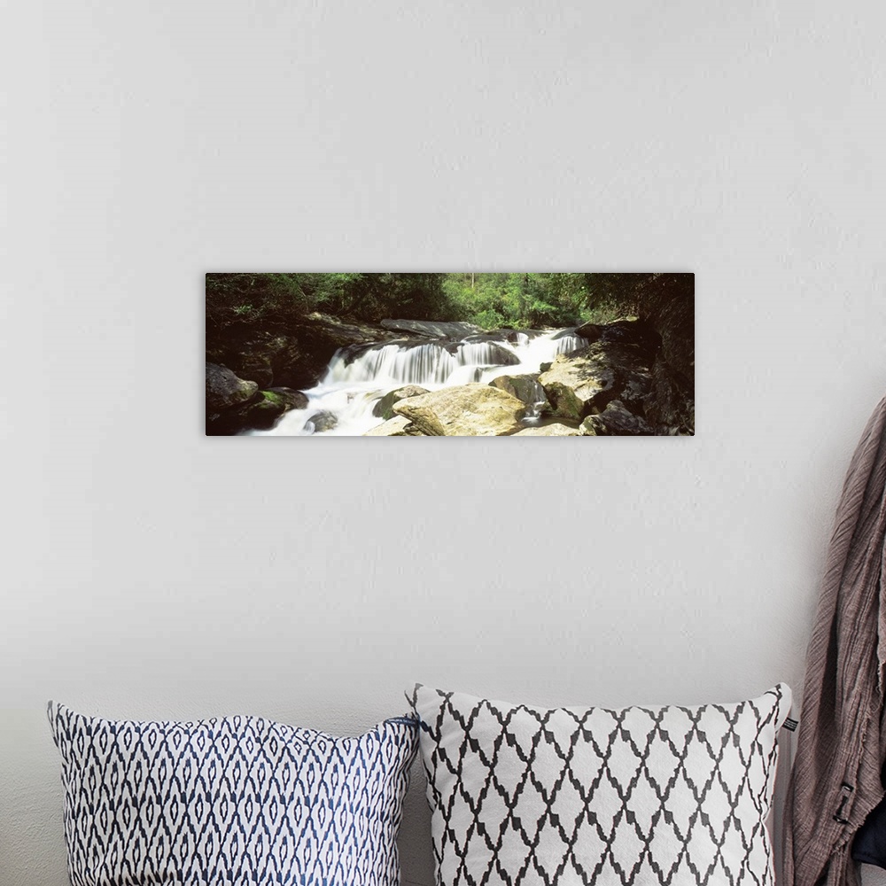 A bohemian room featuring North Carolina, Highlands, Nantahala National Forest, Chattooga River, River flowing through the ...