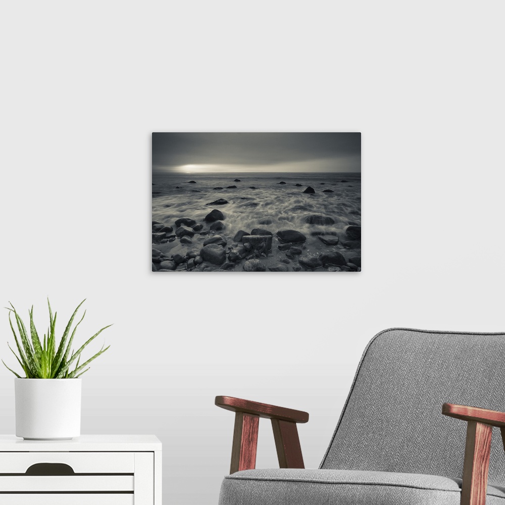 A modern room featuring Ocean at sunset, Montauk Point, Montauk, Long Island, New York State