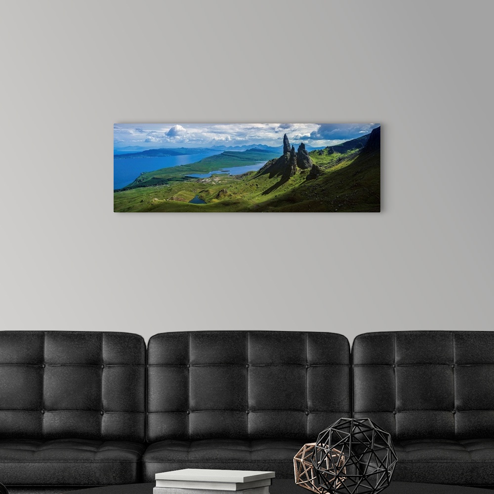 A modern room featuring Old Man of Storr, Trotternish Peninsula, Isle of Skye, Scotland.