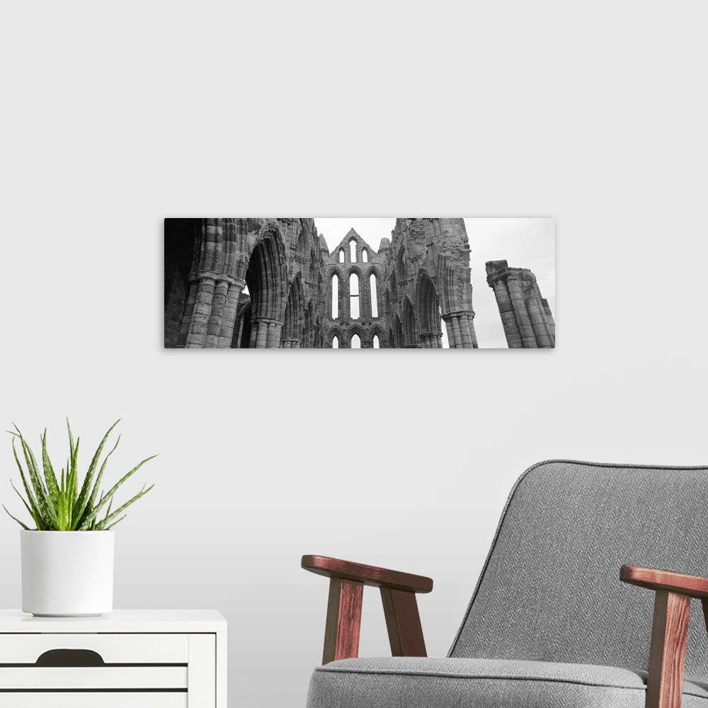 A modern room featuring Old ruins of a church, Whitby Abbey, Whitby, North Yorkshire, England