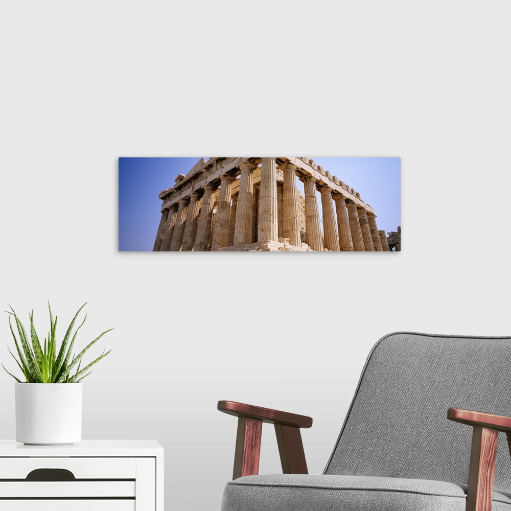 A modern room featuring Old ruins of a temple, Parthenon, Acropolis, Athens, Greece