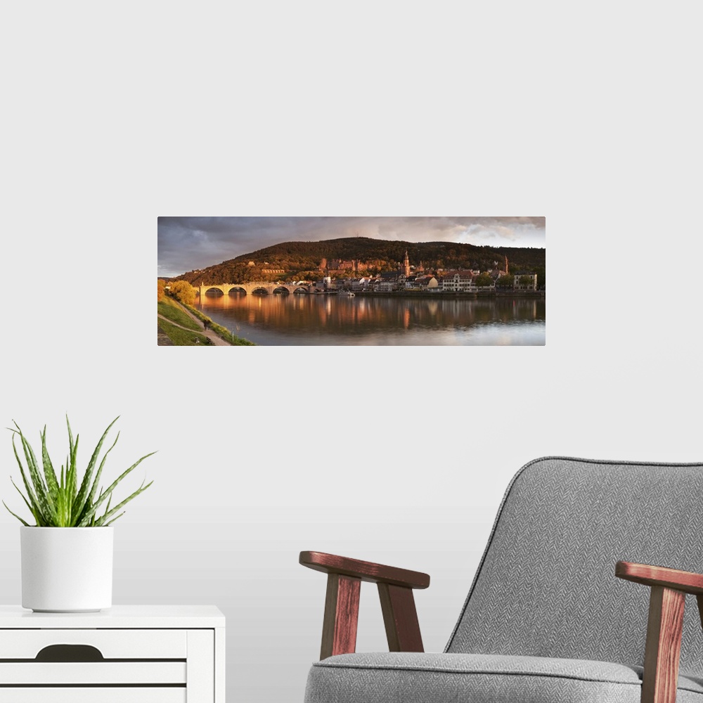 A modern room featuring Old town at the waterfront, Karl Theodor Bridge, Germany