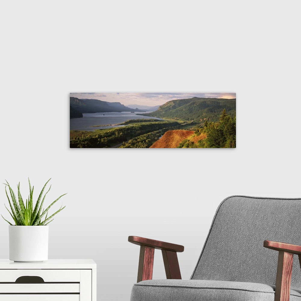 A modern room featuring Oregon, Columbia River Gorge, River flowing through the valley
