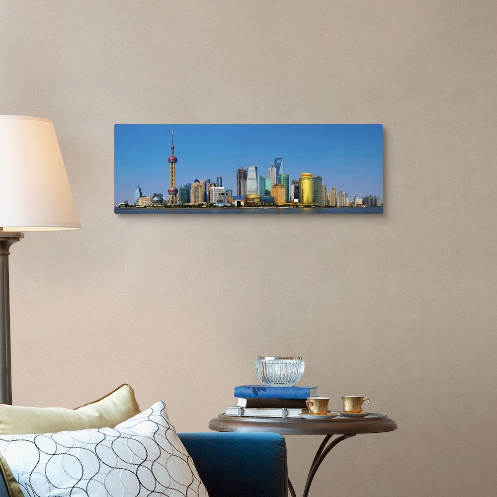 A traditional room featuring Oriental Pearl Tower, Huangpu River, Pudong, Shanghai, China
