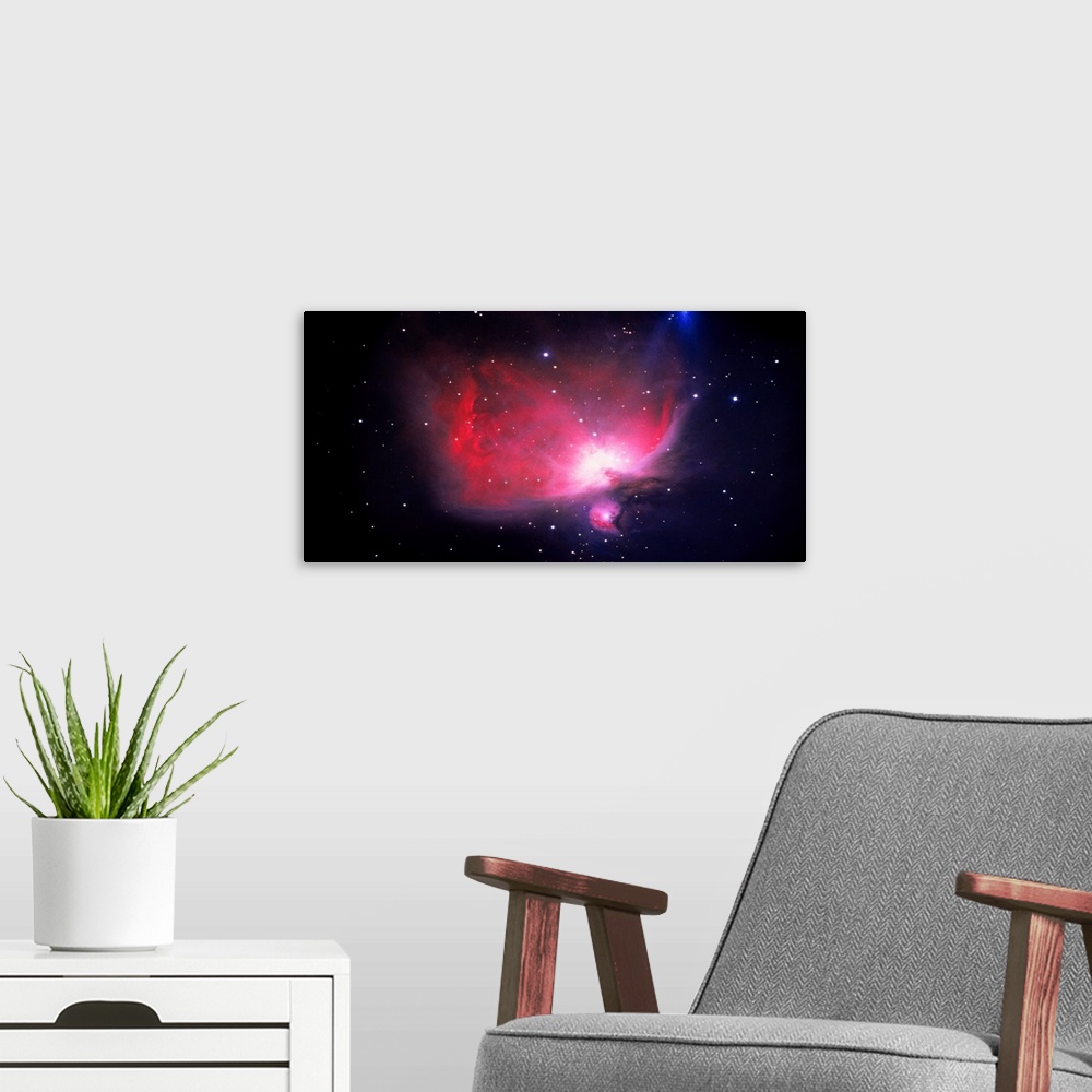 A modern room featuring Orion Nebula (Photo Illustration)