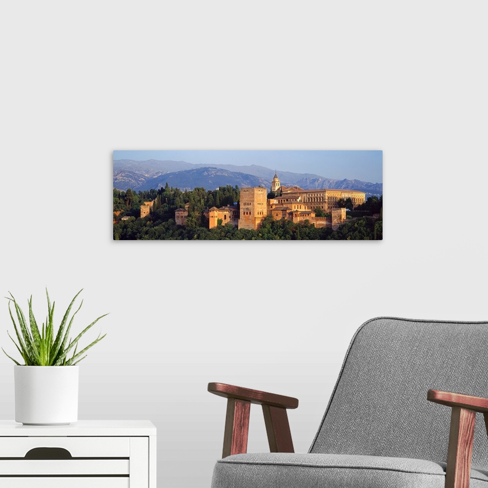 A modern room featuring Palace viewed from Albayzin, Alhambra, Granada, Granada Province, Andalusia, Spain