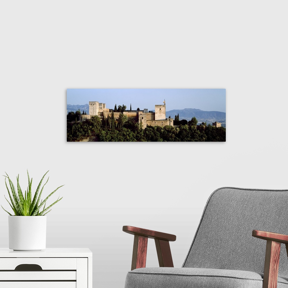 A modern room featuring Palace viewed from Albayzin, Alhambra, Granada, Granada Province, Andalusia, Spain