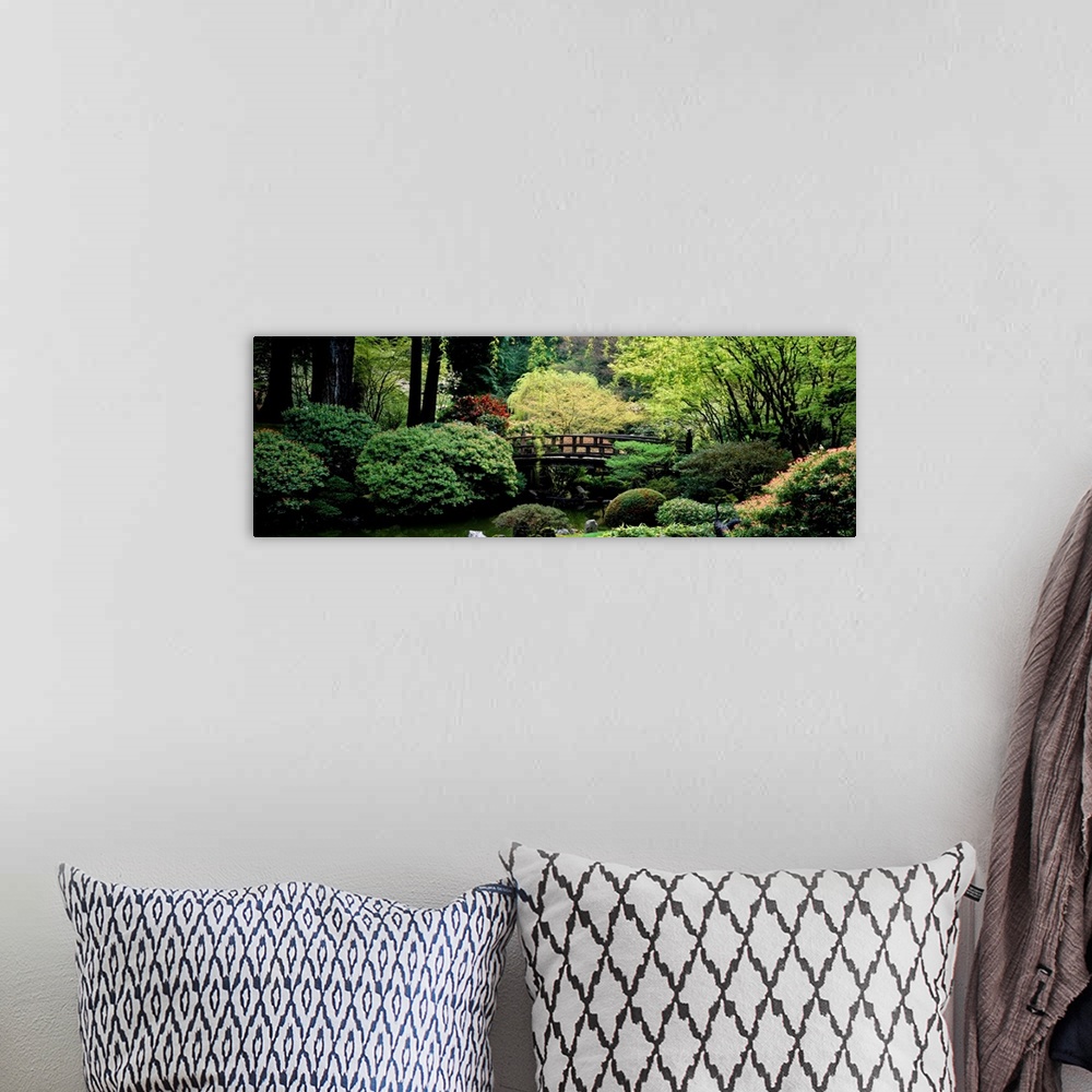 A bohemian room featuring Panoramic view of a garden, Japanese Garden, Washington Park, Portland, Oregon