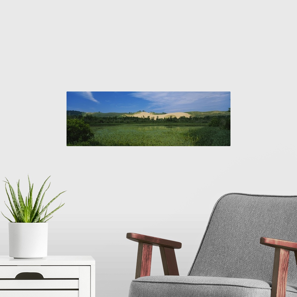 A modern room featuring Panoramic view of a lake, Sleeping Bear Dunes National Lakeshore, Michigan