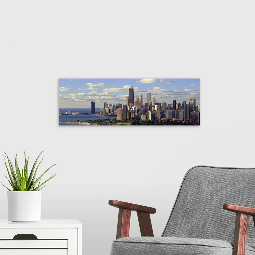 A modern room featuring Panoramic view of Lake Michigan and Lincoln Park, Chicago, IL