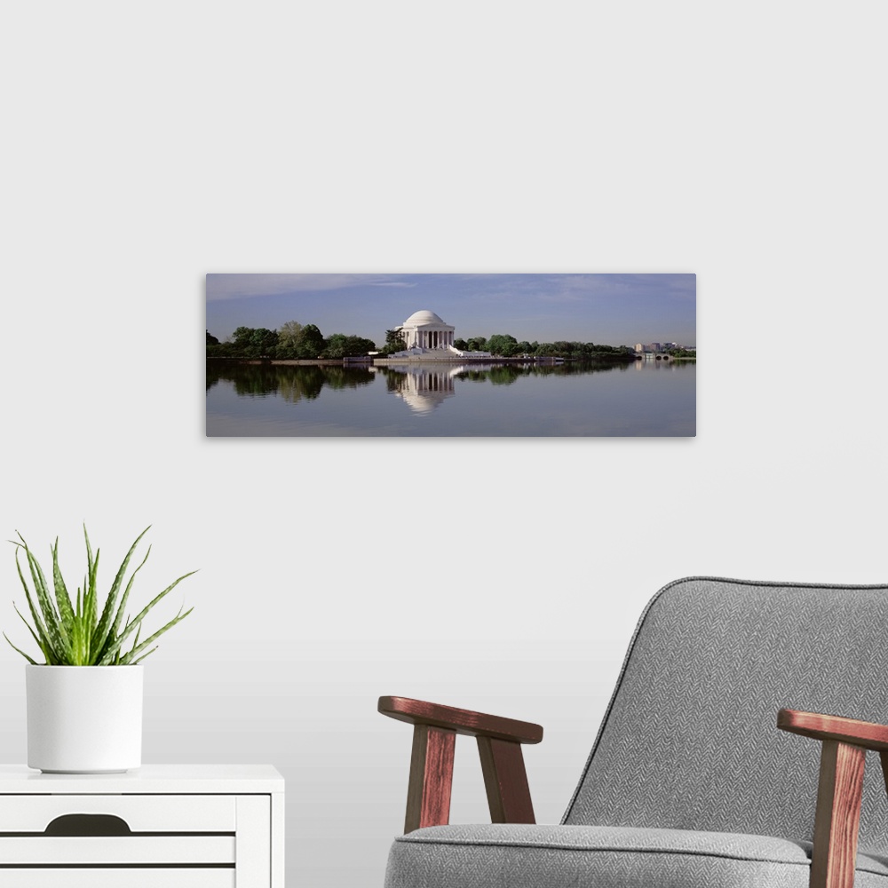 A modern room featuring Panoramic view of the Jefferson Memorial, Washington DC