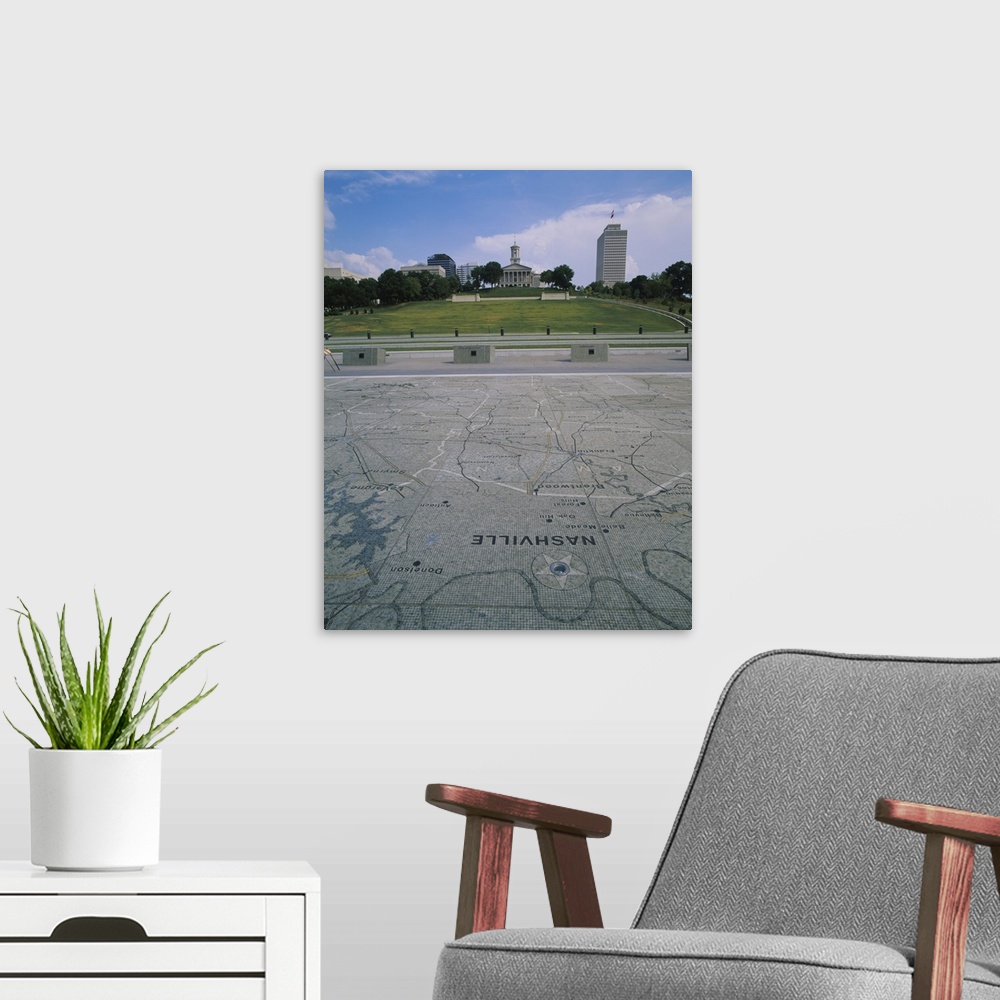A modern room featuring Park in front of a government building, State Capitol Building, Nashville, Davidson County, Tenne...