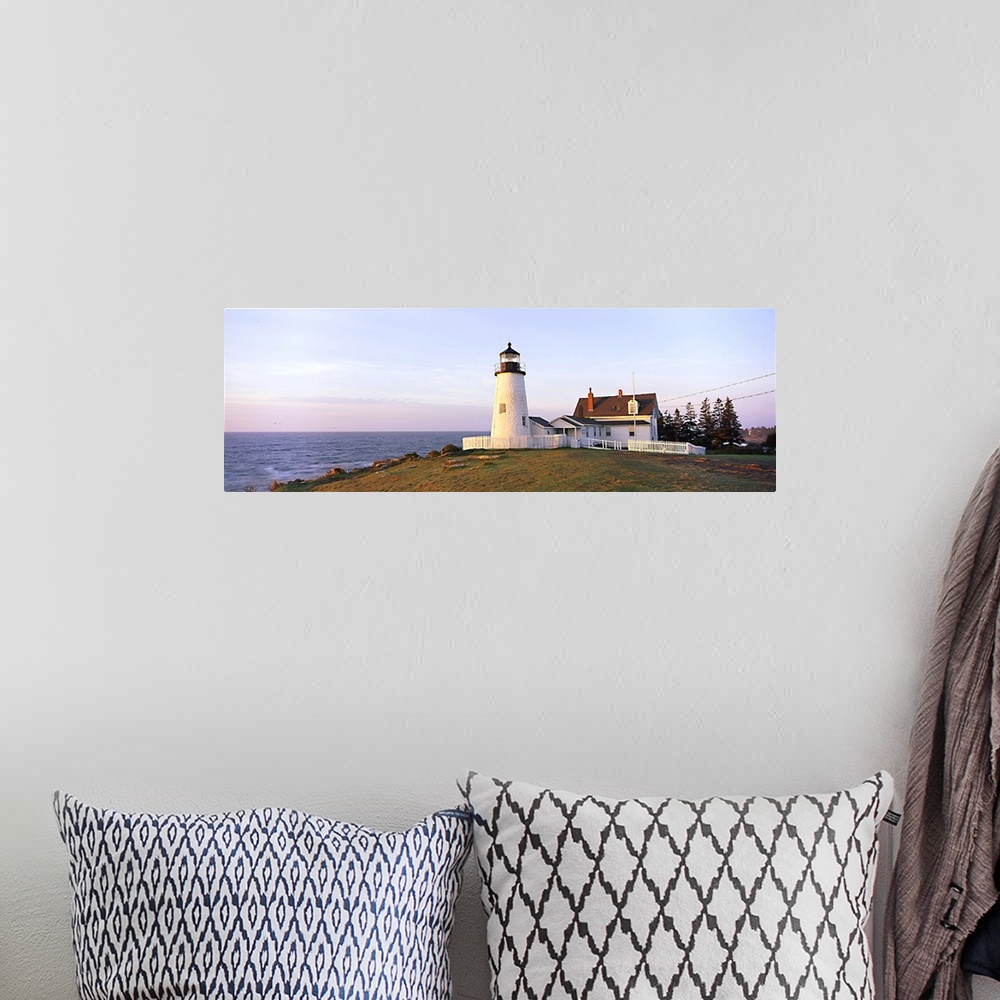 A bohemian room featuring Pemaquid Point Lighthouse ME