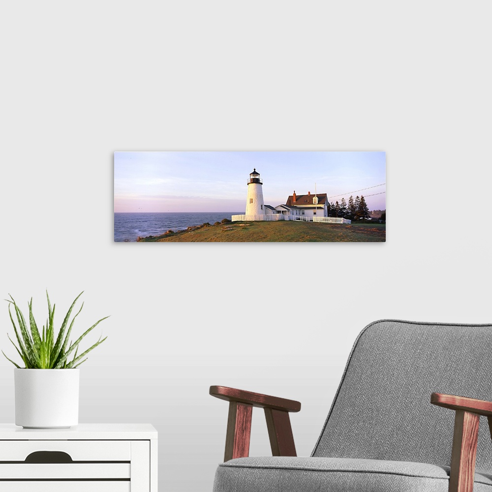 A modern room featuring Pemaquid Point Lighthouse ME