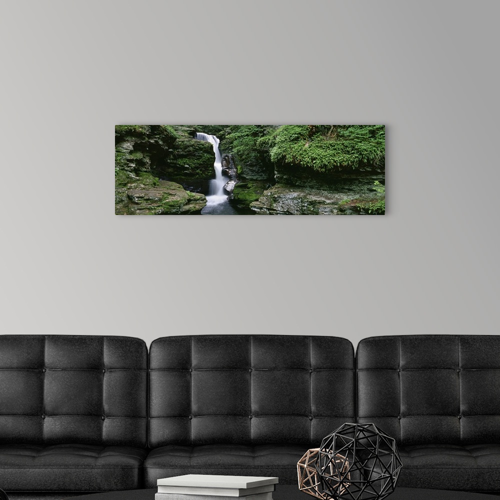 A modern room featuring Pennsylvania, Ricketts Glen State Park, Panoramic view of a waterfall