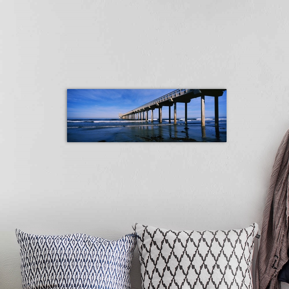 A bohemian room featuring Pier in the Pacific Ocean, Scripps Pier, La Jolla, San Diego, California, USA