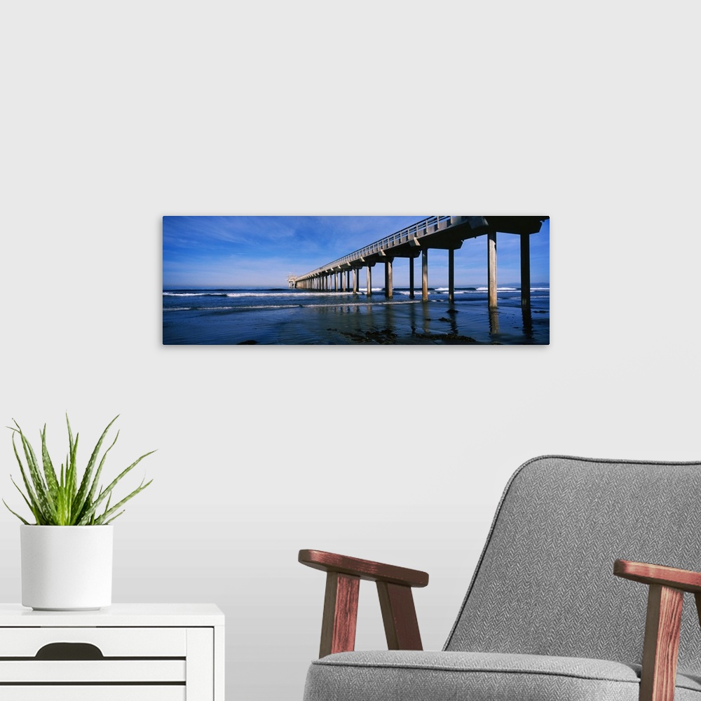 A modern room featuring Pier in the Pacific Ocean, Scripps Pier, La Jolla, San Diego, California, USA