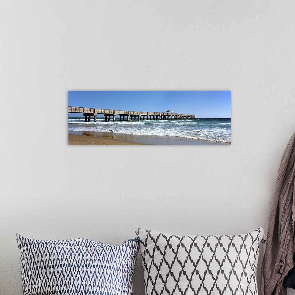 A bohemian room featuring Pier on the beach, Lake Worth, Palm Beach County, Florida