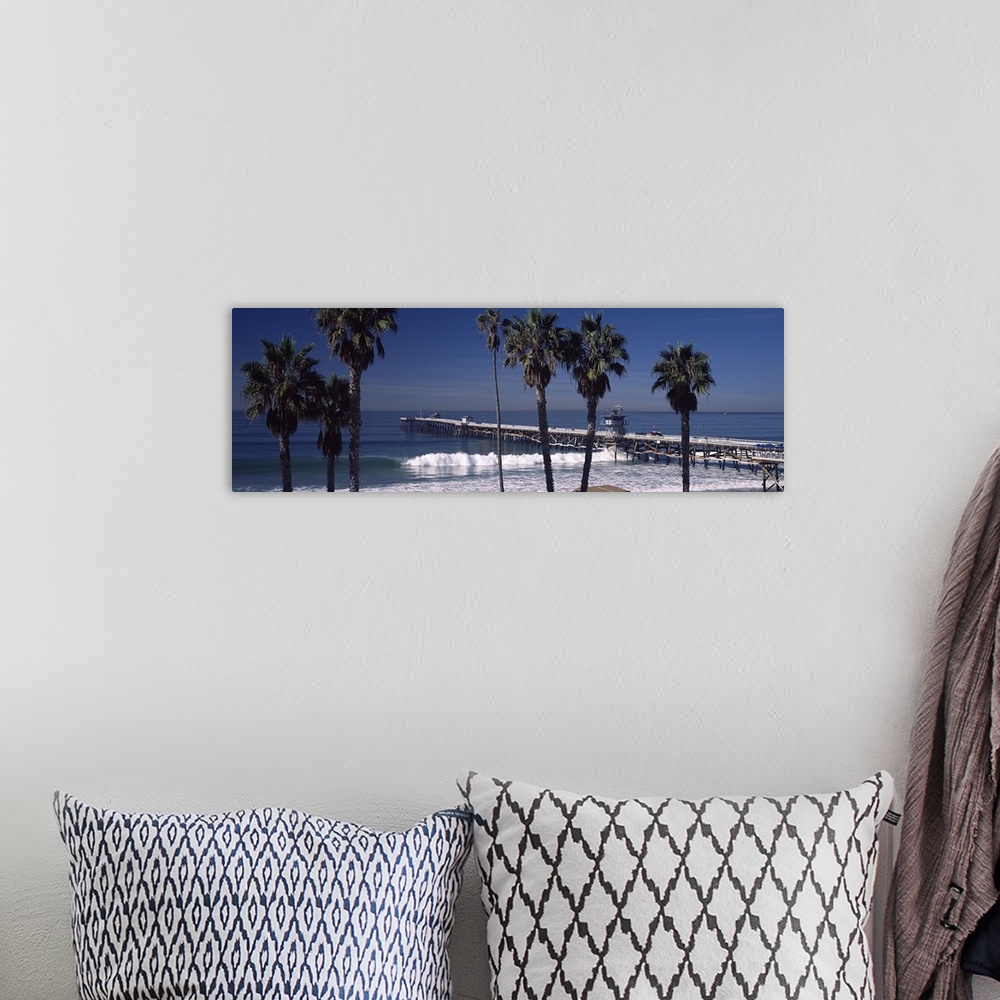A bohemian room featuring Pier over an ocean, San Clemente Pier, Los Angeles County, California, USA