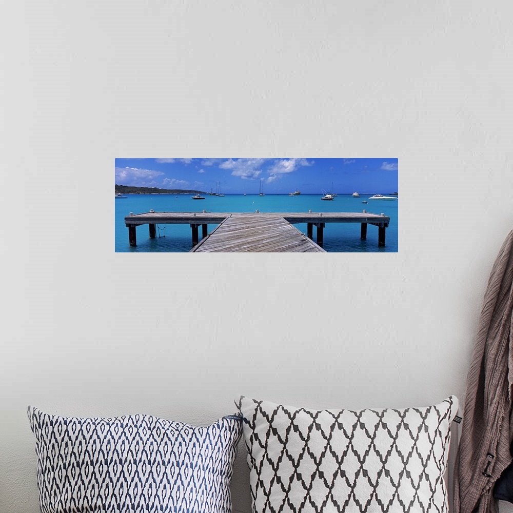 A bohemian room featuring Pier with boats in the background, Sandy Ground, Anguilla