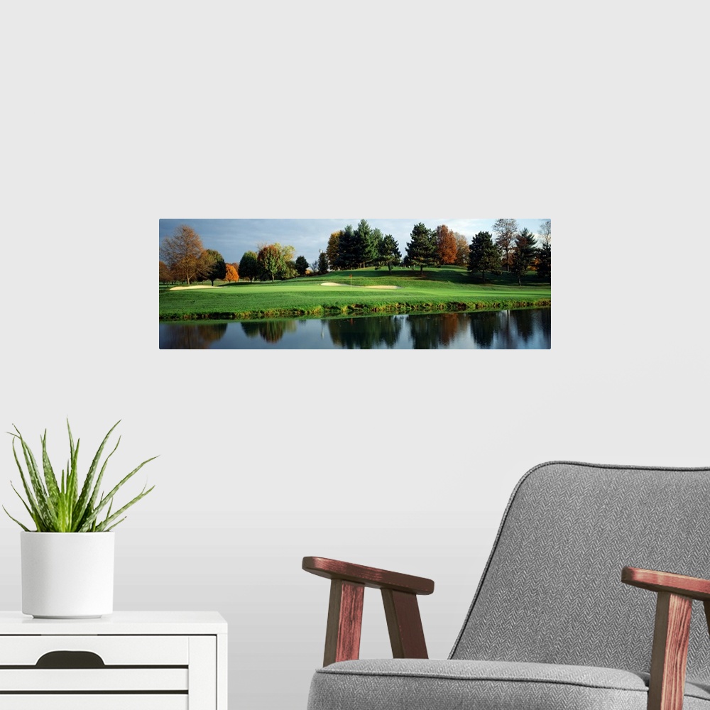 A modern room featuring Pond in a golf course, Westwood Golf Course, Vienna, Fairfax County, Virginia,