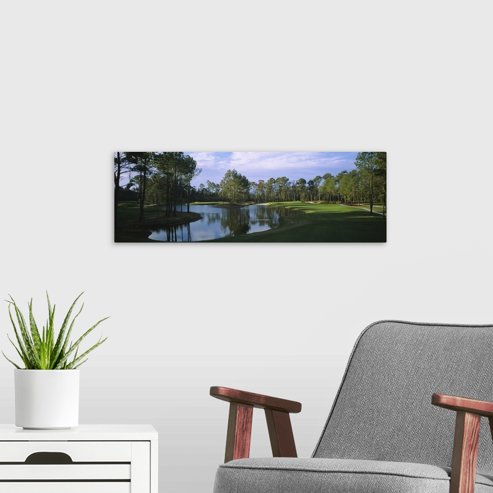 A modern room featuring Pond on a golf course, Kilmarlic Golf Club, Outer Banks, North Carolina