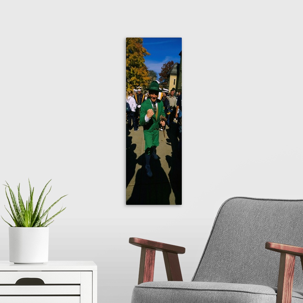 A modern room featuring Portrait of a mid adult man in a parade marching band, University Of Notre Dame, South Bend, Indiana