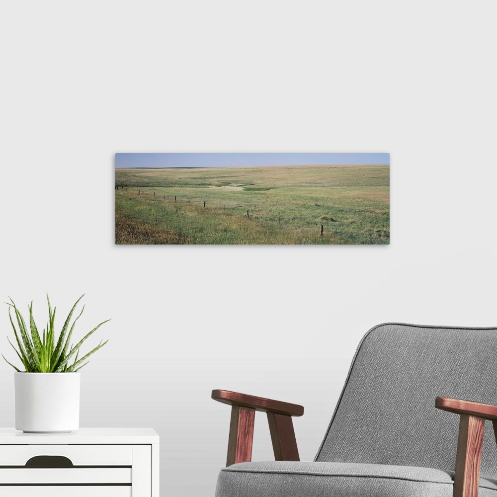 A modern room featuring Prairie grass on a landscape, Kearney County, Nebraska