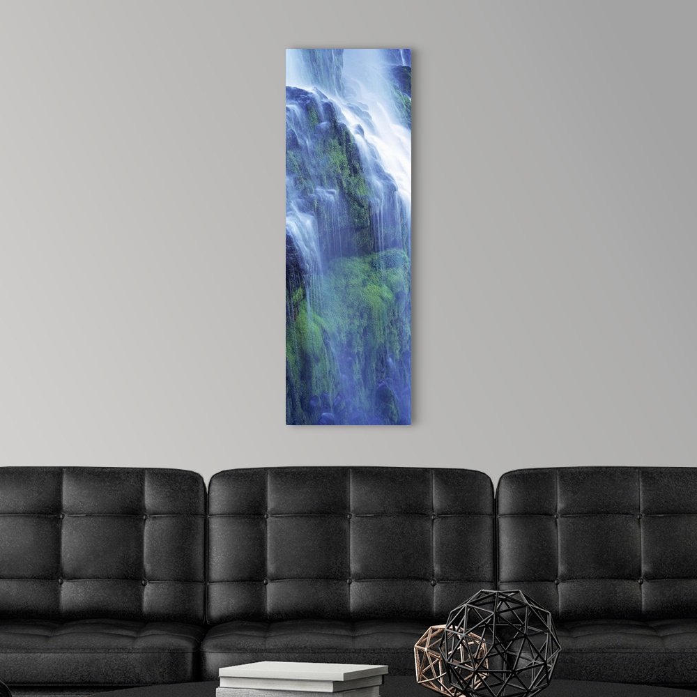 A modern room featuring Waterfall in a forest, Proxy Falls, Three Sisters Wilderness Area, Willamette National Forest, La...