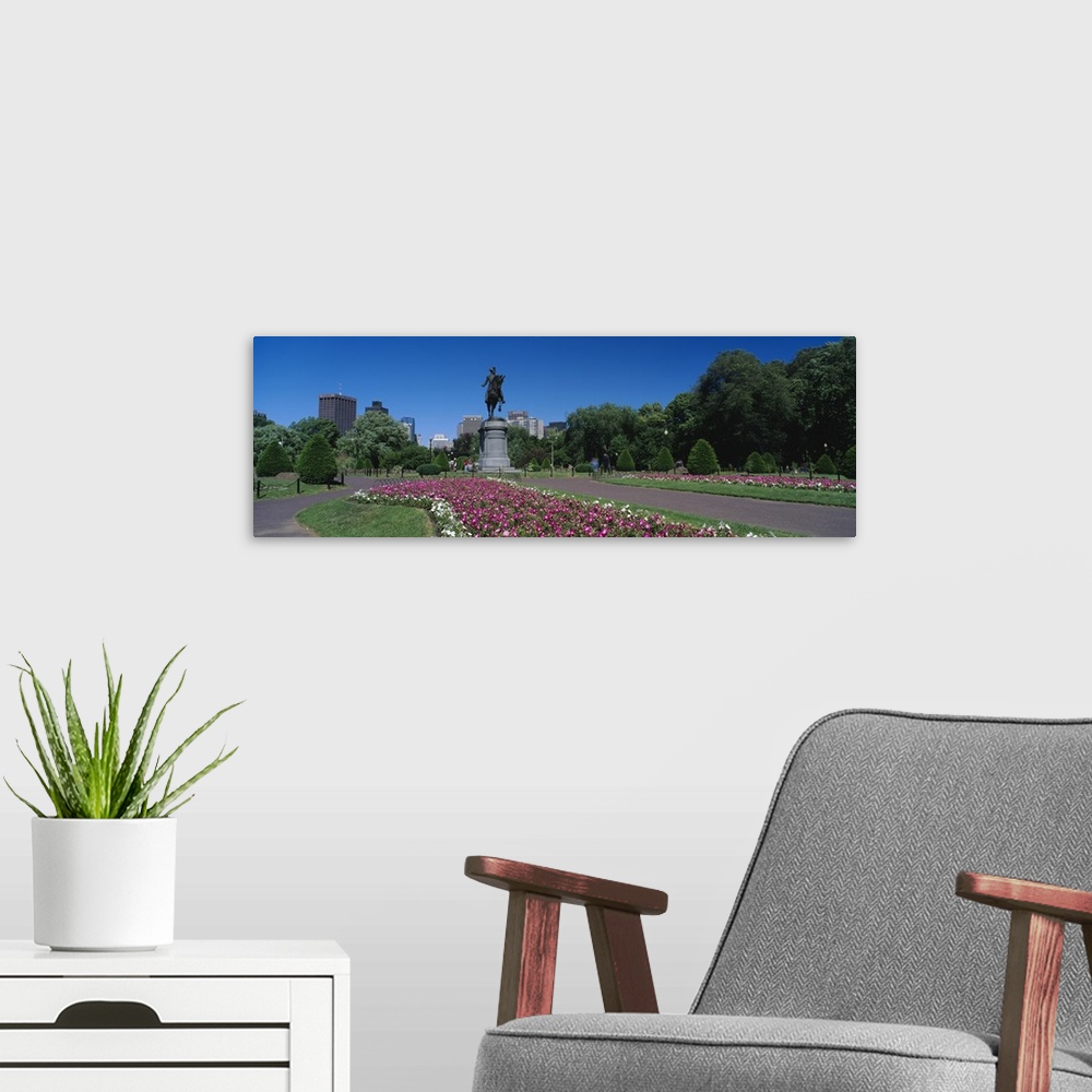 A modern room featuring Public Gardens with George Washington Statue, Boston, MA, USA