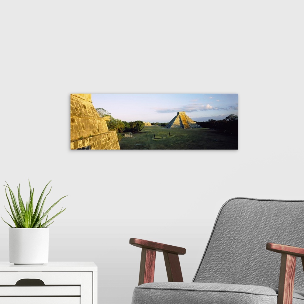 A modern room featuring Pyramids at an archaeological site, Chichen Itza, Yucatan, Mexico