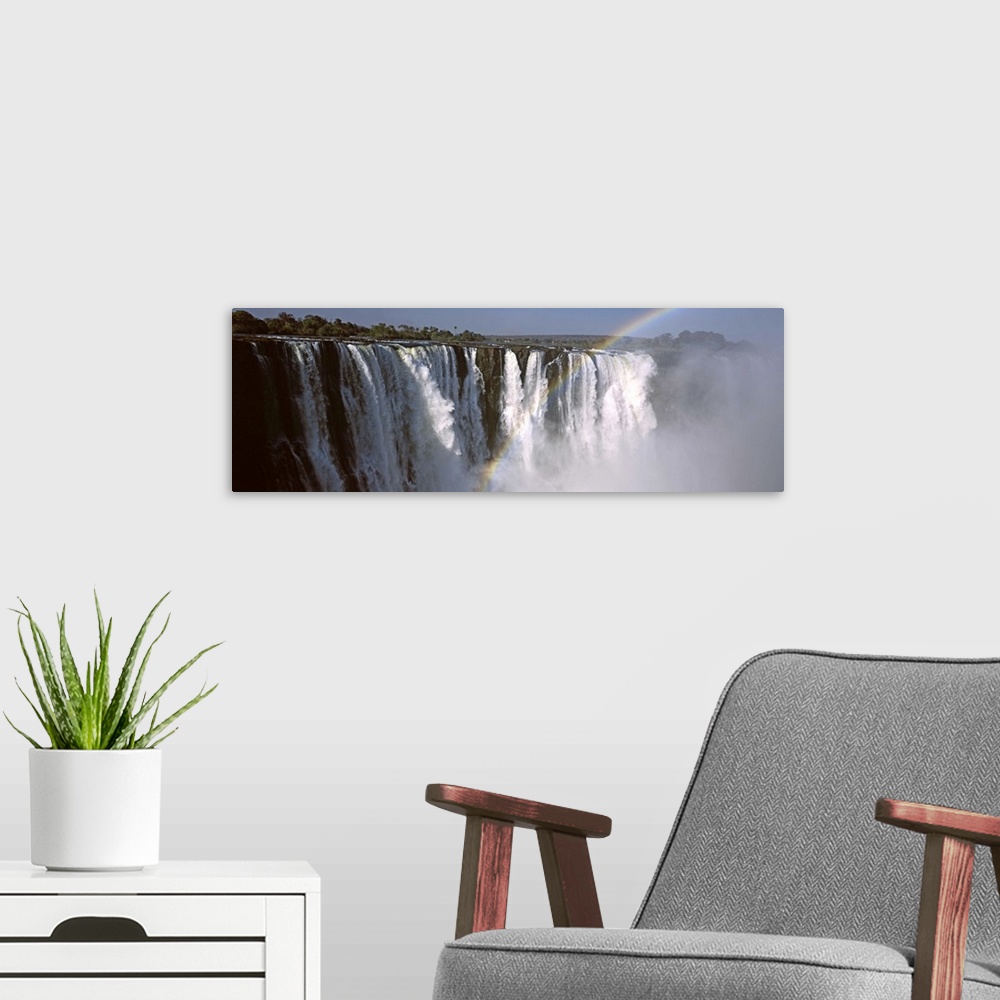 A modern room featuring Rainbow over Victoria Falls, Zimbabwe II