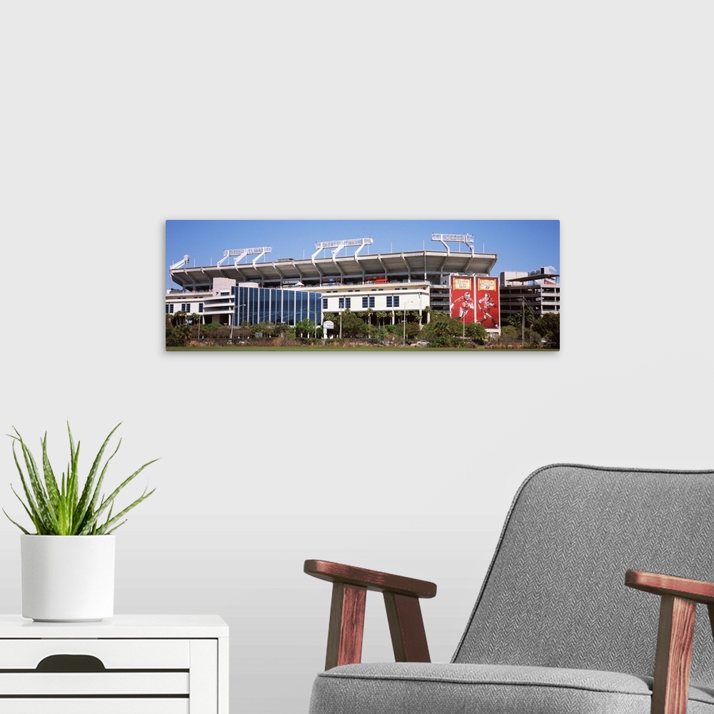 A modern room featuring Raymond James Stadium- home of Tampa Bay Buccaneers football team, Tampa, Florida