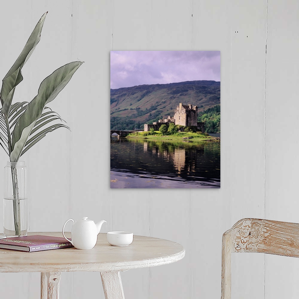 A farmhouse room featuring Reflection of a castle in water, Eilean Donan Castle, Highland Region, Scotland