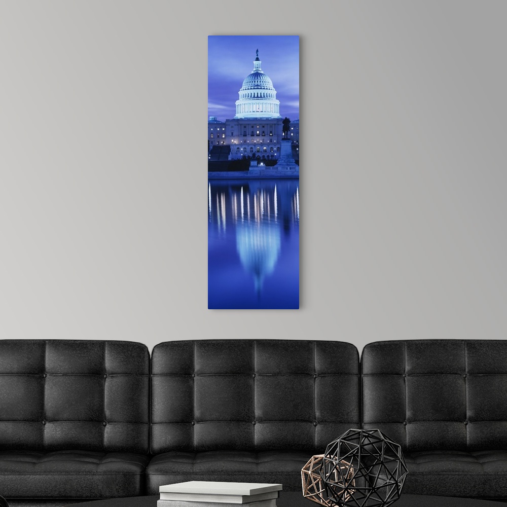 A modern room featuring Reflection of a government building on water, Capitol Building, Washington DC