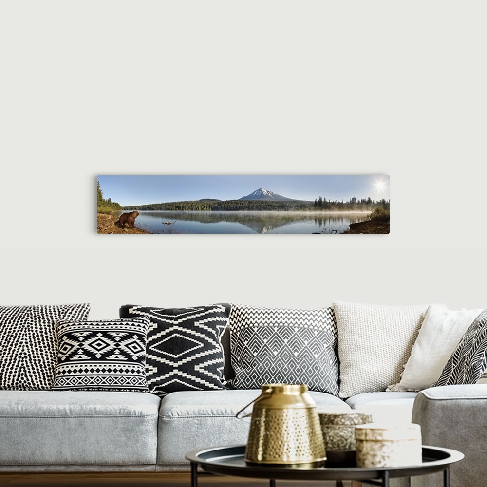 A bohemian room featuring Reflection of a mountain in water, Mt McLoughlin, Oregon